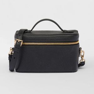 Bolsas cosméticas pequenas de couro branco preto feminino de designer de luxo