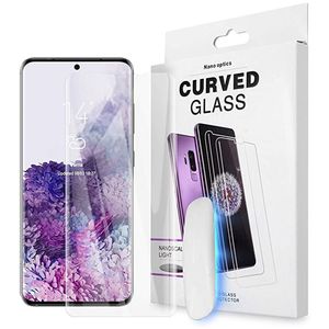 Cola completa para Samsung S24 Ultra Protetor de tela UV desbloqueio de impressão digital Vidro temperado transparente para S23 ultra S22 PLUS S24 PLUS