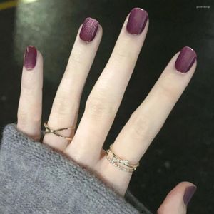 False Nails 24 Pcs Attractive Personalized Haze Purple Fake DIY Fashionable Easy Wear For Nail Art Tools