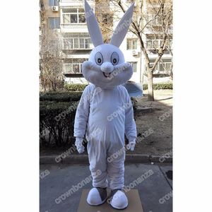 Costume della mascotte del coniglietto del coniglio bianco di alta qualità che cammina vestito di Halloween Vestito da festa del costume di grande evento