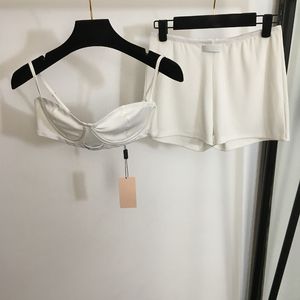 Sutiãs de algodão shorts mulheres sling tops roupa interior sexy camisa treino letras de luxo meninas sutiã lingeries conjunto