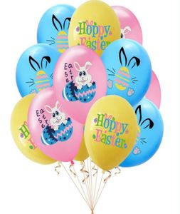 Påskbokstäver Rabbit Print Balloons Latex Air Balloon Easter Party Decor Eggs Cartoon Bunny Balloons Decorative Festival Supplies8712253