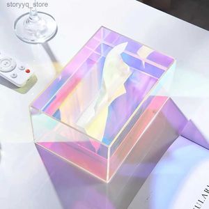 Tissue Boxes Napkins Modern Acrylic Tissue Box Transparent Fashion Napkin Holder Home Decoration Living Room Desk Decor Accessories Decorative Box Q240222