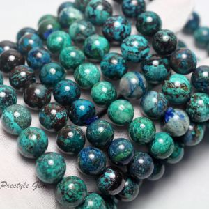 Gioielli Meihan Natural Aaa Chrysocolla Perline sfuse rotonde lisce per la creazione di gioielli, design regalo fai da te