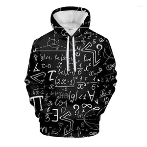 Felpe con cappuccio da uomo Formula scientifica matematica Stampa 3D Uomo Maniche lunghe Studenti Pullover Felpa con cappuccio Cartoon Streetwear Felpe autunnali per bambini