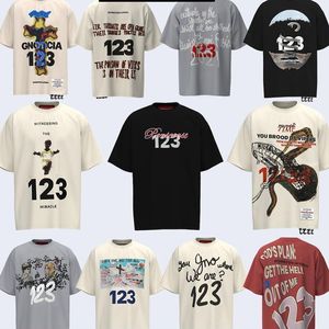 Camiseta SS New RRRT com gola redonda e estampa de letras camisetas de manga curta para homens e mulheres Cobra gananciosa casal pequeno versátil solto camisetas masculinas meia manga