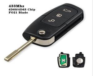 Car Accessories high quality auto keys for ford Mondeo remote FO21 smart filp key 3 button 433MHZ6379294