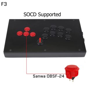 ジョイスティックファイトボックスF3すべてのボタンヒットボックススタイルアーケードジョイスティックファイトスティックゲームコントローラーPS4/PS3/PC SANWA OBSF24 30 BLACK