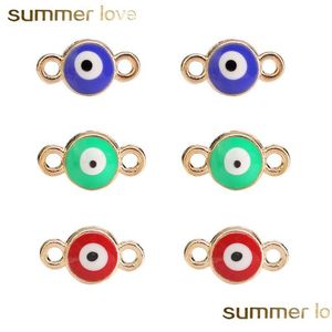 Charms Arrival Diy Oil Difre 3 Color Evil Blue Eye Pendants Charm For Keychain Bracelet Lucky Gold Plated Alloy Jewelry Drop Dhgarden Dhxsm