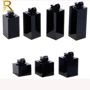 Rings 7pcs/lot Acrylic Ring Display Stand Cylindrical & Square Ring Clip Jewelry Stand Black White Clear Color Counter Display Prop