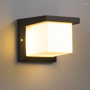 Lâmpada de parede led iluminação ao ar livre simples e moderna luz villa comunidade cerca varanda à prova dwaterproof água luminária quadrada buitenverlichting sutiã