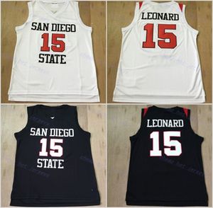 Vintage NCAA San Diego State Aztecs Kawhi Leonard #15 Koszulki z koszykówki College Męs