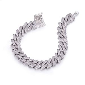 Smycken S925 Sterling Silver Chain for Men 14mm Wide High Quality Silver 925 Jewelry Cuban Moissanite Mens Armband