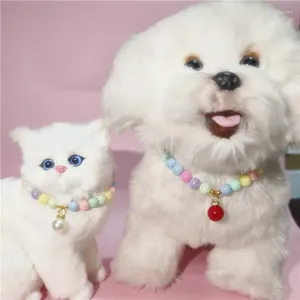 Collari per cani Collana di perle regolabile per animali domestici Accessori per gatti Animali Moda Collare per gatti con strass Gattino Collier Chat