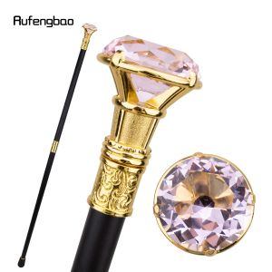 Pembe Elmas Tip Altın Yürüyüş Moda Moda Dekoratif Baston Stick Beyefendi Zarif Cosplay Knob Crosier 93cm