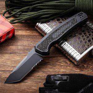 2024 KS 7105 Lansering 16 Auto Folding Pocket Knife Tanto Combo Bserrated Blade Aluminium Handtag Outdoor Tactical Automatic Knife Reversible Clip 9000 7500 7850