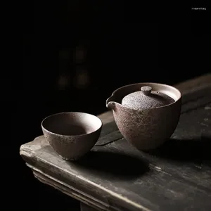 TeAware Setleri Vintage Japon çaydanlık seramik su ısıtıcısı Gaiwan Çay Bardağı Taşınabilir Seyahat Ofis Seti