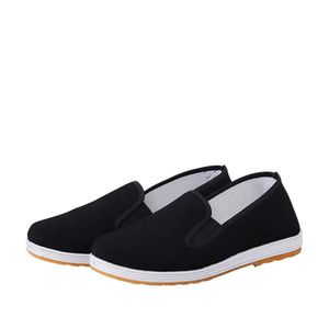 nd伝統的な中国のニュートラルラバーブラック、古い北京格闘技kung fu tai cotton sole canvas Shoes