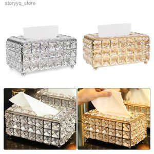 Tissue Boxes Napkins Napkin Dispenser Square Crystal Cube European-style Tissue Box Bedroom Office Hotel Cafe Coffee Bar Napkin Box Q240222