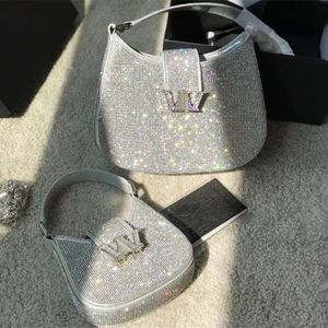 2024 luxury handbags top quality leather boutique crossbody shoulder bag strap Fashion crystal rhinestone tote clutch Bags luminous Even pochette bag purses