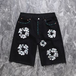 mens designer de luxo shorts jeans femininos deixe shorts de flores mens street hip hop shorts bordados