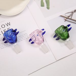 Wholesale Glass Tobacco Bowl Chicken Head Shape 14mm 18mm Male Joint Handle Slide Bowl Piece Smoking Accessories For Bongs Water Pipes