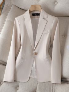 Blazers Kadın Blazers Ofis Bayanlar İnce Resmi Blazer Bej Bej Beje Siyah Kadın İş İş İş Wear Ceket Ceketleri Sonbahar Kış için