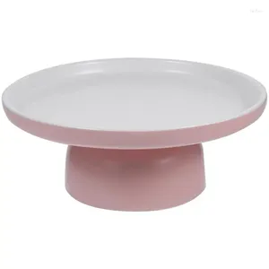 Ferramentas de cozimento bandeja de bolo de porcelana base de madeira estilo coreano placa de exibição de frutas sobremesa mesa de jantar decoração para casa ornamentos