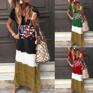 Abiti casual senza spalline da spiaggia per la giornata delle donne Abito lungo da donna Boho Independence Abito estivo da donna sciolto semplice estivo