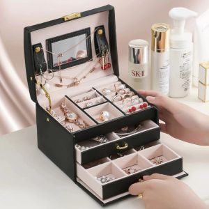 Display Jewelry Box Large Capacity Jewelry Organizer Earring Holder Display Makeup Storage Gift For Woman Jewelry Casket