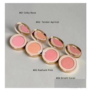 Blush Brand Silky B Powder 4 Colors Rose Tender Apricot Radiant Pink Bright Coral Makeup Palette 5.5G Fard A Joues Poudre Soyeuse Drop Dhiwo