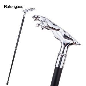 Silver Luxury Leopard Fashion Walking Stick For Party Decorative Walking Cane Elegant Crosier Knob Walking Stick 93cm