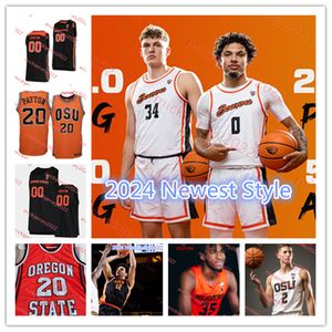 Dzmitry Ryuny Michael Rataj 2024 OSU Basketball-Trikot Jayden Stevens Felipe Palazzo KC Ibekwe Eric Moreland Gligorije Rakocevic Oregon State Beavers-Trikots