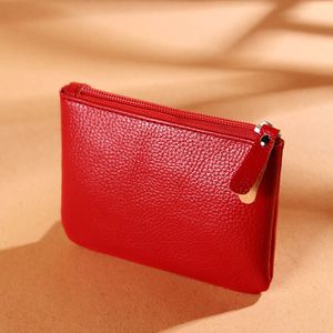 Nova mini carteira de luxo marca designer feminina bolsa moeda vermelho preto feminino couro do plutônio pequena bolsa mão dinheiro bolsa titular do cartão 2023