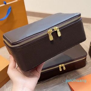 Designer - Cosmetic Bag Leather Storage Jewelry Handbags Purse Makeup Boxes Zipper Closure Three Size