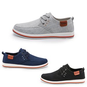 Casual Shoes Men Comfort Fabric Lace-up Black Blue Grey Shoes Mens Trainers Sports Sneakers Storlek 40-47 GAI