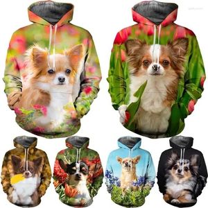 Hoodies masculinos moda animal cão chihuahua 3d gráfico masculino senhoras pullovers casuais com capuz streetwear oversized topos roupas masculinas