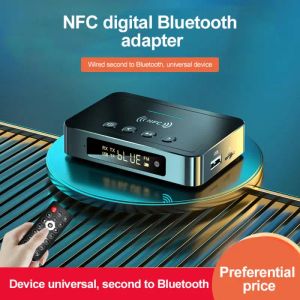 Adaptador Hot para Bluetooth 5.0 Transmissor FM estéreo Aux 3,5 mm Jack RCA Optical HandsFree Call NFC sem fio BT ADAPTER DE AUDAPTER TV