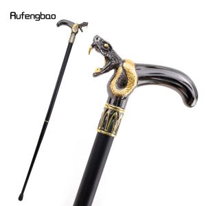 Golden Black Snake Head Soliting Walking Cane Modna dekoracyjna laska dżentelmen elegancka cosplay trzcinowa gałka crosier 93 cm