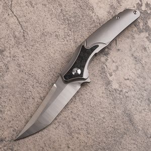 New Arrival A2258 High End Flipper Folding Knife M390 Satin Tanto Point Blade CNC TC4 Titanium Alloy Handle Outdoor EDC Pocket Fast Open Folder Knives