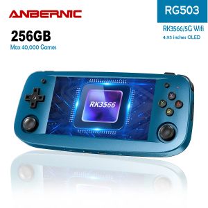 Spelare Anbernic New RG503 Linux Portable Game Console 4,95 tum OLED SCREEN Mobile Player RK3566 1.8 GHz Support Bluetooth 5G WiFi