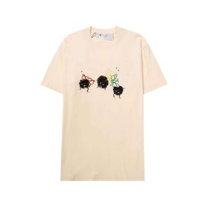 Designer Luxury Loes Classic Men's Wear Chaopai Spring Summer broderad kortärmad t-shirt Men kvinnors trendiga varumärke halva ärmar