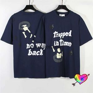 Homens camisetas Royal Blue Broken Planet Market Preso no tempo Tee Homens Mulheres No Way Back Broken Planet T-shirt Espuma Impressão Tops Manga Curta H24222