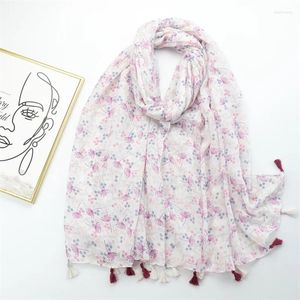 Schals Luxus Marke Mode Polka Floral Quaste Viskose Schal Schal Dame Hohe Qualität Druck Wrap Pashmina Stola Bufandas Muslimischen Hijab