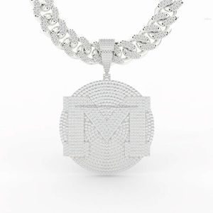 Lyxig designbrev Anpassad isad pendellsmycken män silver guld d-vvs1 lab moissanite diamant hip hop