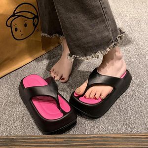 Chinelos clipe toe flip flops mulheres apartamentos sapatos plataforma 2024 moda verão praia ao ar livre vestido sandálias mujer slides