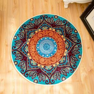 Mattor Chayulu 2024 Boho golvmattor garderob mattor och mandala yoga hippie non-halk rund matta för vardagsrum
