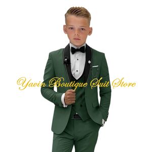 Garoto formal Tuxedo Soofamento calça colete 3 peças Conjunto de roupas Slim Fit Gids Dress Terno de casamento Crianças roupas