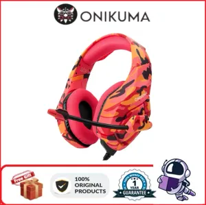 Headphone/Headset Onikuma K1B Camouflage Gaming Headset with Mic and Noise Cancellation Headphone Gaming with Led Light for Mobile Phone Laptop