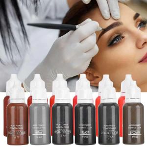 Inchiostri 6pcs labbra naturali per sopracciglia tintura tintura pianta tatuaggio inchiostro microblading pigmenti per tatuaggi per il corpo di bellezza art forniture 15 ml/bottiglia